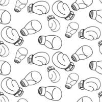 contour pattern of boxing accessories for training. Boxing gloves in different sizes and positions. The texture of sporting goods in black and white colors. Contoured seamless texture. Contrasting vector