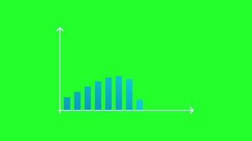 Blue graph up on green screen animation is suitable for illustrations of business growth, financial data reports and economic success. video