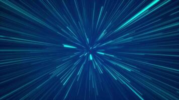 Blue light animation of high-speed data transfer, illustration of teleportation technology to the digital world suitable for motion graphics with a technology theme. video