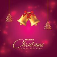 Christmas Background with Cute Bells and Elements vector