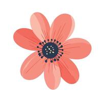 An orange flower with a blue center on a white background vector