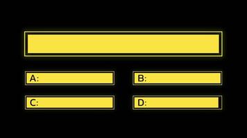 Quiz Neon Line Animation with option selection on black background video