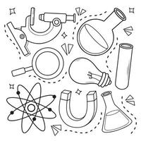 set of Science doodle icons set illustration of science elements vector
