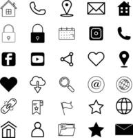 Contact and communication Iconset, Business card contact information icons. Contact us and Web icon set. outline icon for contact, chat and communication. most useful iconset. vector