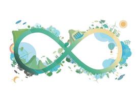 ESG and ECO friendly community A004 with Unlimited symbol shows by the green environmental its suit to add words inside about ESG illustration graphic EPS 10 vector