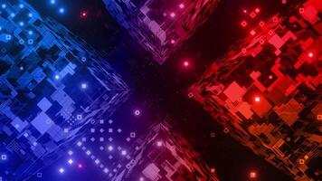 The Cube shape with lighting technology digital abstract background concept. video