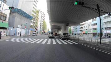 A pov timelapse of driving cityscape at Inokashira avenue in Tokyo video