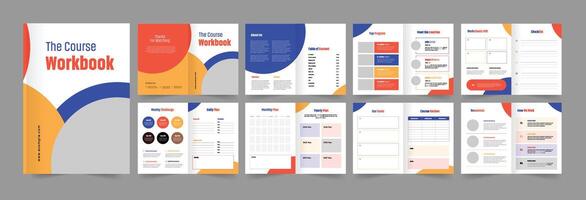 workbook design colorful workbook layout template vector