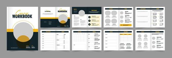 Course Workbook Template Course Book Layout Design vector