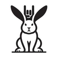 Minimalist rabbit logo with white background vector