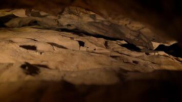 Illuminated Dark Rocky Stone Dripstone Caves Stalactite Background video