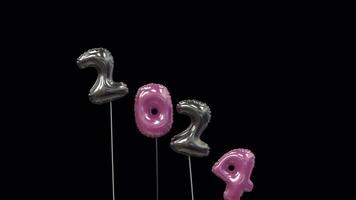 de colores nuevo año mylar globo escritura 2024 con el 4 4 volador lejos y 5 5 flotante arriba a formar 2025 video