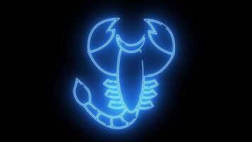 scorpion icon with a glowing neon effect video