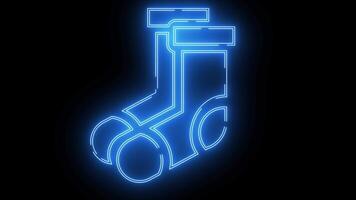 sock icon with a glowing neon effect video