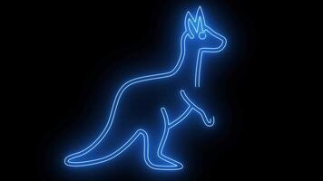 icon of a kangaroo with a glowing neon effect video
