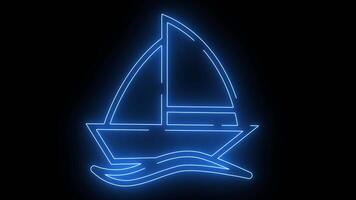 sailing ship icon with a glowing neon effect video