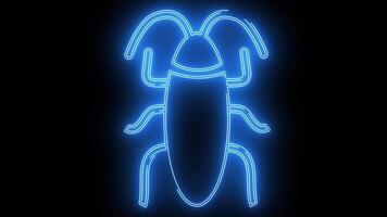 cockroach icon with a glowing neon effect video