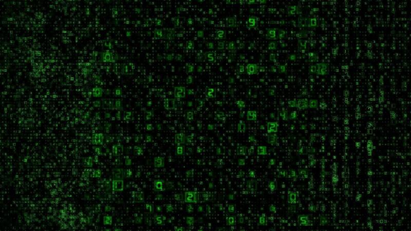 Green binary code background with a black background 50472143 Stock ...