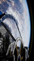 carga nave espacial em órbita do planeta terra, vertical video