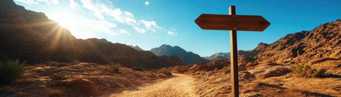 An informative signpost in a geopark, explaining the significance of the geological formations photo