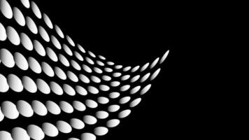 Fluidity white ovals in a curved pattern on a black background. Suitable for modern design projects, abstract backgrounds, pattern backgrounds, and artistic creations. vector