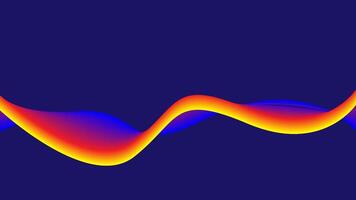 Fluidity wavy line gradient in red, orange, yellow, and blue on a dark blue background. Perfect for abstract backgrounds or vibrant designs. vector