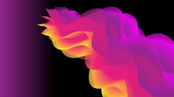 Purple and yellow abstract shape on a black background. Great for backgrounds, design elements, digital art, and artistic compositions. vector