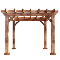 Wooden Structure with Lattice Design on Top and Bottom png