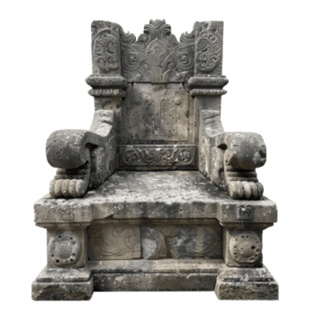 aufwendig Stein Carving von ein Thron mit detailliert Linderung Arbeit png