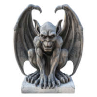 Stone Gargoyle Sculpture with Wings and Claws png