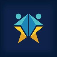 Different star form, star logo consisting of people. Growth, development and a stellar team. vector
