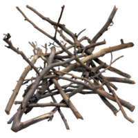 A Pile of Twisted and Intertwined Wooden Branches png