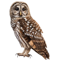 A Barred Owl With Sharp Talons and Intricate Feathers png
