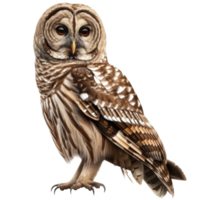 A Barred Owl with Sharp Talons Perched on a Branch png