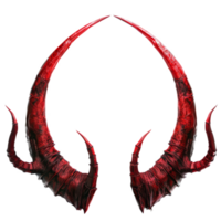 A Pair of Curved Red Horns with Sharp Points png