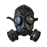 uma desgastado Preto gás mascarar com dois ampla circular oculares e dois ampla circular filtros png