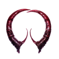 A Pair of Crimson Horns Curved and Pointing Inwards png