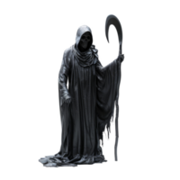 Grim Reaper Statue with Scythe and Staff png