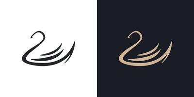 Swan icon logo abstract business design shape graphic isolated vector