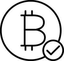 Bitcoin Accepted Line Icon vector