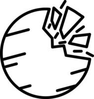 Destroyed Planet Line Icon vector