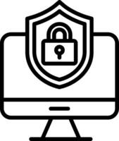 Cyber Security Line Icon vector