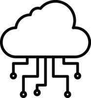 Cloud Computing Line Icon vector