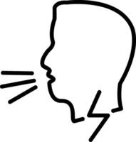 Difficult Breathing Line Icon vector