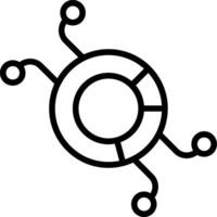 Pie Chart Line Icon vector