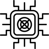 Gpu Mining Line Icon vector
