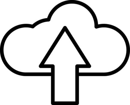 icono de línea de computación en la nube vector