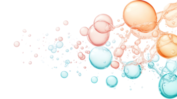Abstract gradient bubbles on black background creating a vibrant and fluid texture, ideal for artistic and modern graphic designs. png