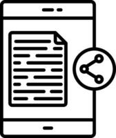Sharing Content Line Icon vector