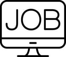 Online Job Line Icon vector